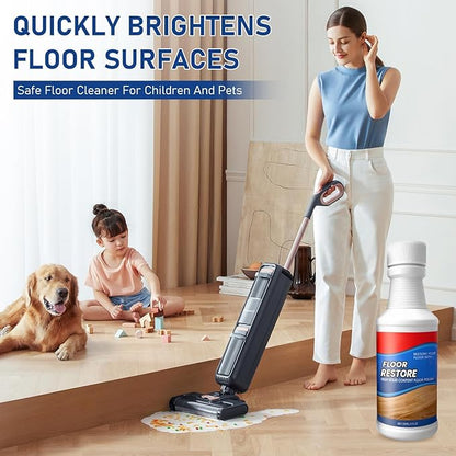 Timeno 2Pcs Floor Restore Polish, Floor Restore Cleaner Spray, Quick-Dry Protective Treatment for Hardwood Laminate Vinyl Bamboo Floors, 5 fl oz (150 ml)