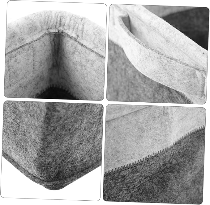 DECHOUS Folding Felt Storage Basket Handles Multifunctional Laundry Hamper Dirty Clothes Organizer Woven Storage Bin for Bedroom and Home Use