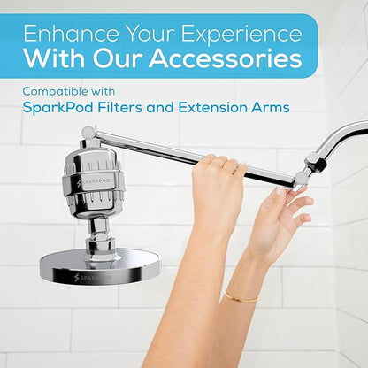 SparkPod Shower Head - High Pressure Rain - Premium Quality Luxury Design - Easy Clean Adjustable Replacement for Your Bathroom Shower Heads (Luxury Polished Chrome, 6 Inch Round)