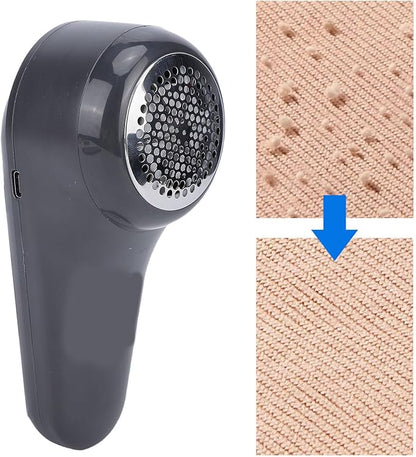 Fabric Shaver, Electric Rechargeable Lint Remover with 6 Blades Sweater Defuzzer for Clothing Furniture ABS Metal (Grey Purple)