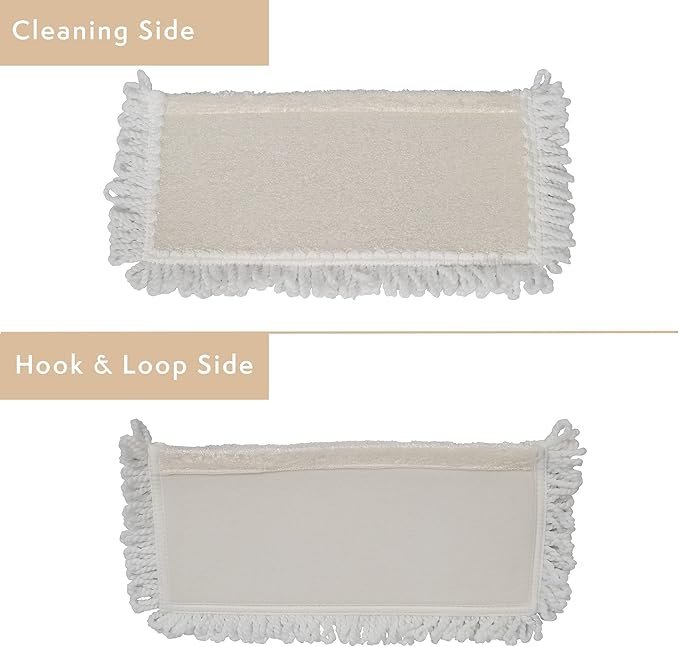 Harper Live.Love.Clean. Bamboo 2-in-1 Smooth Surface Wet/Dry Dust Mop with (2) Washable Pads for Cleaning Dust, Pet Hair & Fine Dry Dirt