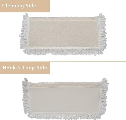 Harper Live.Love.Clean. Bamboo 2-in-1 Smooth Surface Wet/Dry Dust Mop with (2) Washable Pads for Cleaning Dust, Pet Hair & Fine Dry Dirt