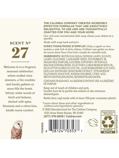 Caldrea Hand Wash Soap, Aloe Vera Gel, Olive Oil And Essential Oils To Cleanse And Condition, Gilded Balsam Birch, 10.8 Fl Oz