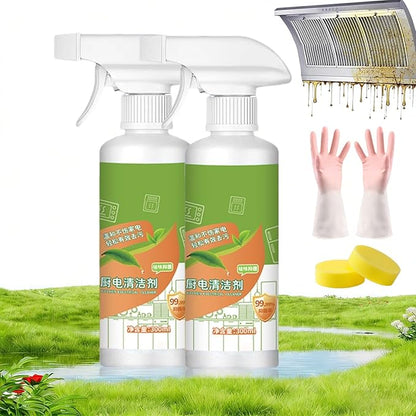 Electrolyzed Ion Kitchen Cleaner Spray, Multi-purpose Cleanse Kitchen Appliance Cleaner, 300ml Kitchen Grime Remover for Hold, Oven, Stove, Range Hood, Easy Cleaning Household Items (2pcs, 300ML)