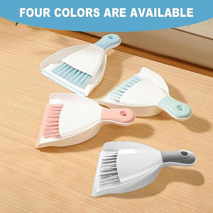 Mini Broom with Dustpan Combo Set Small Dust pan and Brush Set Quick Cleanup Tools for Kitchen Table Keyboards Pets Nest Sofa (Grey)