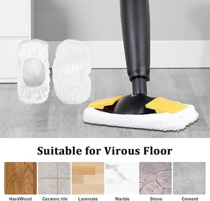 Steam Mop Pads Replacement Compatible with Oreck Steam Mop STEAM100 / STEAM100LRH, Washable Reusable Steam Mop Covers Bonnets for Hardwood Floor Cleaning (4 Pack)