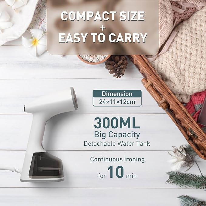 Clothes Steamer 1500W Portable Handheld Steamer for Clothes 20s Quick Heat Strong Penetrating Steam with Smart LCD Screen 2 in 1 Clothing Iron Steamer for Clothes Vertically and Horizontally