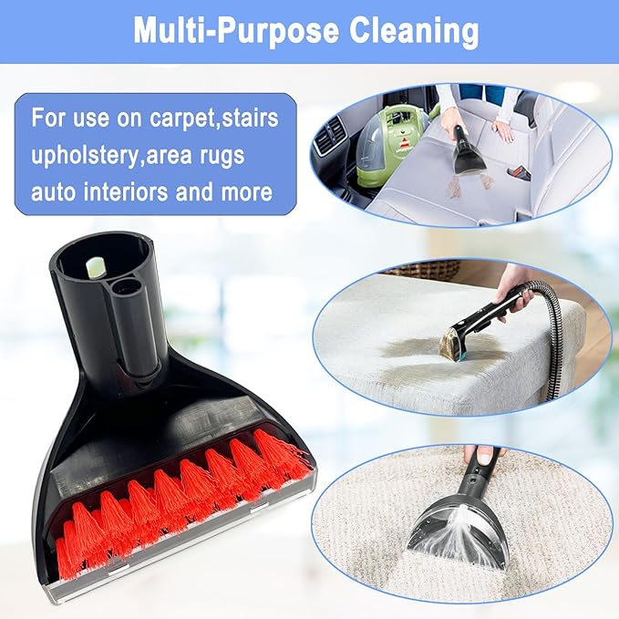 Upgraded 1400B Little Green 5.3" Detachable Tough Stain Brush Tool Replacement for Bissell Little-Green Upright &Portable Carpet Cleaners for 1400B 4075 3860 1425 2458 3194 3353 Series,1+2 Brush,Black