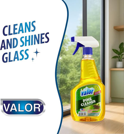 Valor Pine All-Purpose Cleaner with Trigger Sprayer, 32 fl oz – Multi-Surface Household Cleaner, Powerful Degreaser, Biodegradable, Fresh Pine Scent, Kitchen & Bathroom Use (32 Fl Oz (Pack of 6))