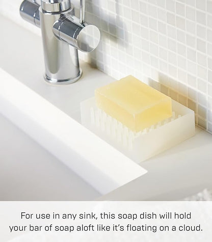 Yamazaki Home Float Self Draining Soap Tray - Floating Holder Dish for Sink - Silicone
