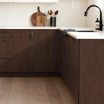 Heroad Peel and Stick Wallpaper Wood Contact Paper Wood Wallpaper Red Brown Wood Grain Contact Paper Thicken Textured for Cabinet and Drawers Countertops Waterproof Self Adhesive Vinyl 17.5" x 197"