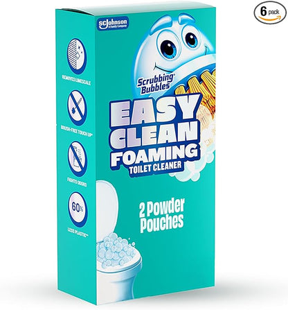 Scrubbing Bubbles Easy Clean Foaming Toilet Bowl Cleaner, Easy Drop In Powder Pouches, 100g (2 Pouches) (Pack of 6)