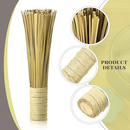 4 Pcs 12 Inches Bamboo Wok Brush Bamboo Kitchen Cleaning Brush Pot Scraper Scrubber Dish Pan for Cooking Skillet Grill Utensils Scrubbing