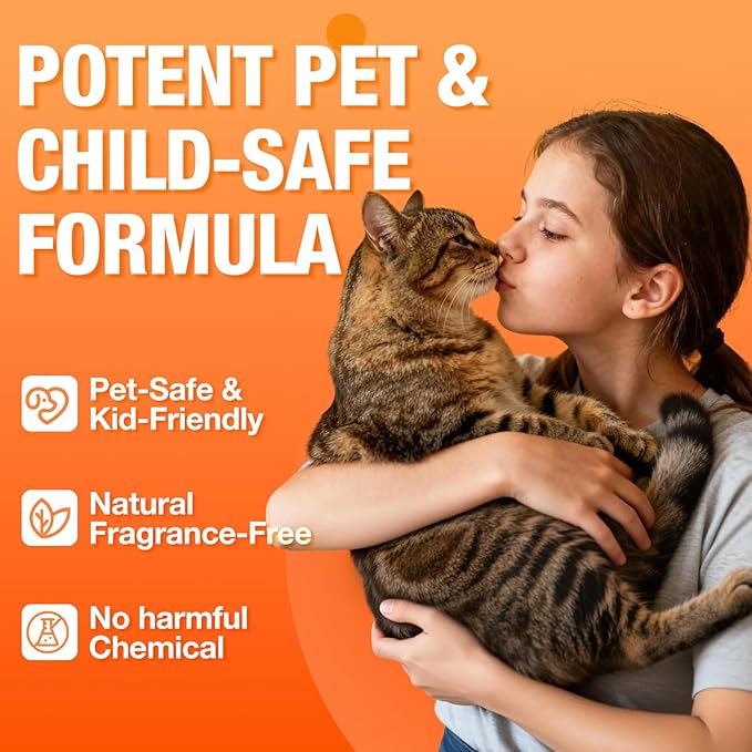Pet Odor Eliminator, Odor Remover and Pet Spray Fragrance Free Colorless 16.9oz Spray, Safe Highly Effective Carpet and Cat Litter Deodorizer for Dogs and Cats (16.9 Fl Oz（Pack of 3）)