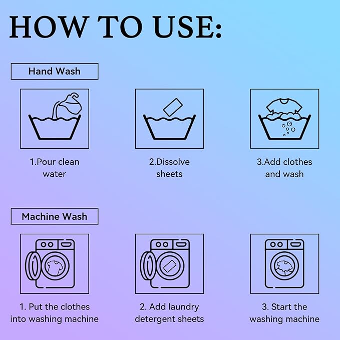 YUCO Travel Pack Laundry Detergent Sheets 2 Pack of 5 Sheet for Overnight Week Travel, Envelope Pouch Carry Everywhere, for Clothing Deep Clean Grament Freshen, Hypoallergenic, Fresh and Lavender