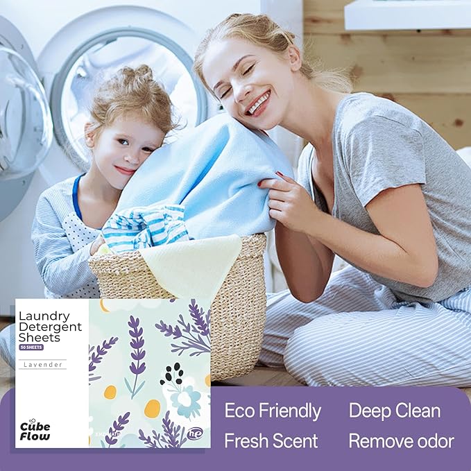 Laundry Detergent Sheets, Ebony Rose Scent - 100 Loads | 72-hour long lasting fragrance, Eco Friendly Sheets | Pre-Measured, Liquidless for Deep Clean | Hypoallergenic (Lavender)