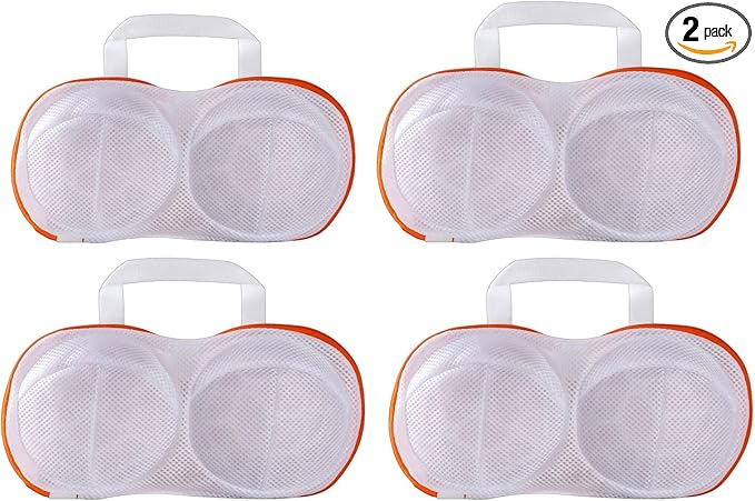 4Pcs Bra Mesh Laundry Bags for Delicates with Premium Zipper Bra Washing Bag for Laundry，Lingerie Bags for Washing Delicates underwear Support Frame Design,integrated washing and care