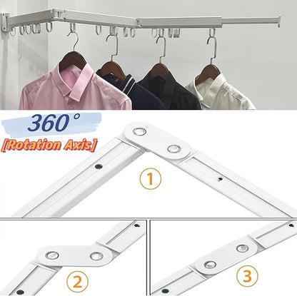 Clothes Drying Racks for Laundry,Wall Mounted Drying Rack Clothing,Foldable Drying Rack,Collapsible Dryer Rack,Clothes Hanger,Laundry Room Hanging Rack,Folding Indoor White