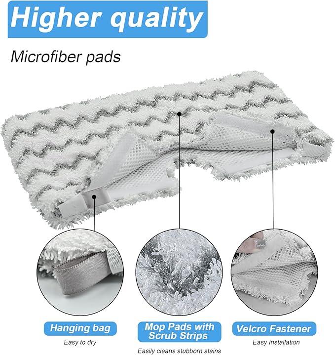 Steam Mop Replacement Pads for Shark S3500 Series S3501 S3601 S3501S S3601C S3550 S3801 S3901 S2901 Steam Pocket Mop,Microfiber Scrub Mop Pads for Deep Cleaning,Reusable and Machine-washable,3 Pack