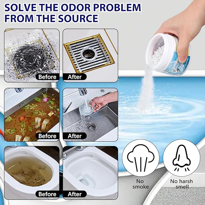 Pipeline Dredging Agent, Sink Drain Hair Clog Remover Cleaner, Unclogger Heavy Duty Bathroom Shower Pipeline Dredging Agent, Unclog Clogged Drains For Pipes, Toilets (260g)