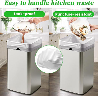 Trash Bags 15 Gallon Tall Kitchen Drawstring Garbage Bags,Fit 13-15 Gal Bins,Extra Strong&Leak-Proof,Unscented&Recyclable Trash Can Liners for Home Office Industrial Bathroom Garden Lawn