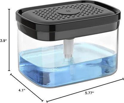 MR.SIGA Dish Soap Dispenser for Kitchen,2 in 1 Premium Sponge Holder, Dishwashing Soap Pump Dispenser for Countertop, Black