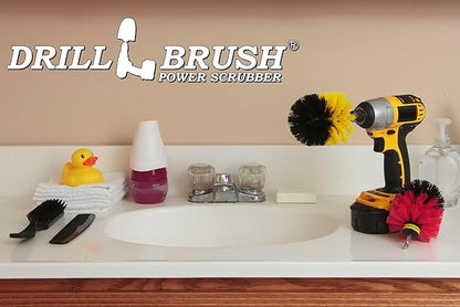 Spin Brush Cleaning Kit - Drill Brush - Concrete, Brick, Fireplace, Stone - Bird Bath - Garden Statuary - Bathroom Accessories - Soap Scum, Hard Water, Mineral, Calcium, Rust Stains and Discoloration