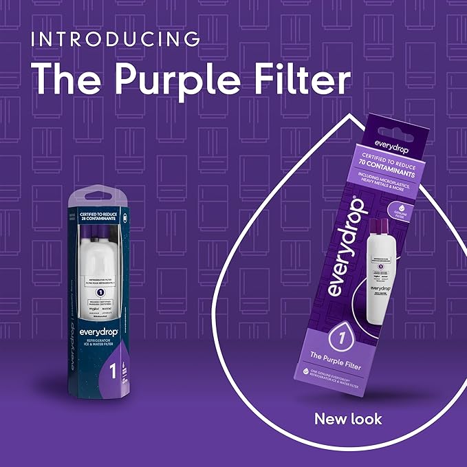 everydrop by Whirlpool Ice and Water Refrigerator Filter 1, EDR1RXD1, Single-Pack , Purple