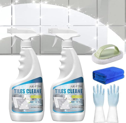 Tile Grout Cleaner Sprayer, Jue Fish Tiles Cleane, Floor Tile Descaling and Cleaning Artifact for Tile, Grout, Sink, Toilet Seats, Bathtubs (2Pcs)