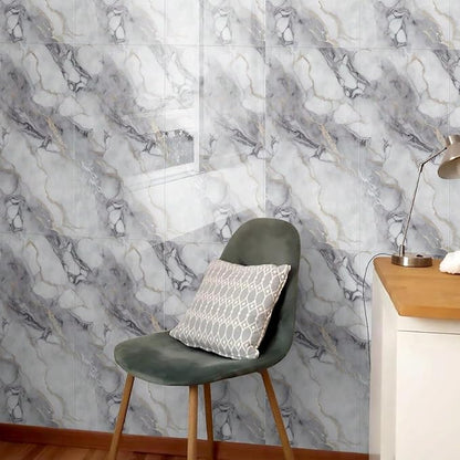 10pcs Thick Marble Peel and Stick Waterproof Wall Panels,Heat-Resistant Backsplash Tile, 23.6"x11.8" PVC Foam Wall Sticker for Kitchen,Living Rooms,TV Walls,Colorful (Not Real Tile 19.4Sq. Ft.)