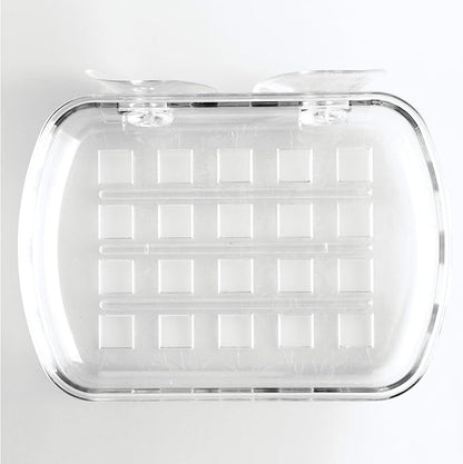 iDesign BPA-Free Plastic Suction Bar Soap Dish - 5.25" x 4" x 2", Clear,19600