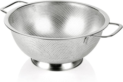 Gulex Colander Stainless Steel 3-Quart, Strainer for Kitchen Food, Dishwasher Safe