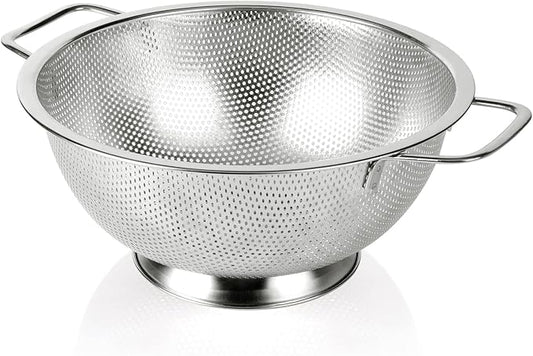 Gulex Colander Stainless Steel 3-Quart, Strainer for Kitchen Food, Dishwasher Safe