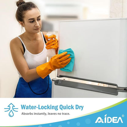 AIDEA Microfiber Cleaning Cloth-12PK, Soft Microfiber Towels for Cars, Absorbent Cleaning Rags, Lint-Free Streak-Free Wash Cloths for House, Kitchen, Window(12in.x12in), Blue
