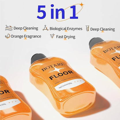 Floor Cleaner For Mopping, Cleaning Supplies For Wood Tile Laminate Hardwood Floor Solution Liquid, Orange 17.6 Fl Oz Each(3 Bottle)