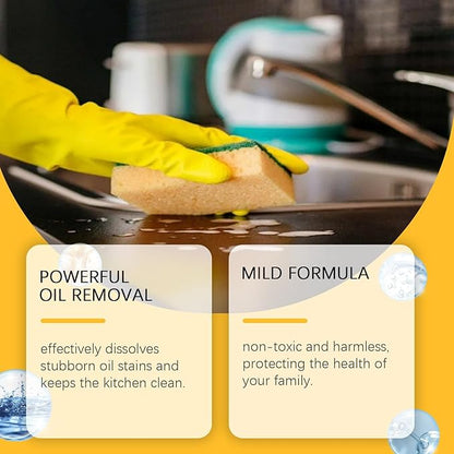 Heavy Duty Kitchen Degreaser Spray, Powerful Cleaner for Stubborn Oil Stains, Grease Remover for Stovetops, Countertops, Ovens & Grills, 2 PCS