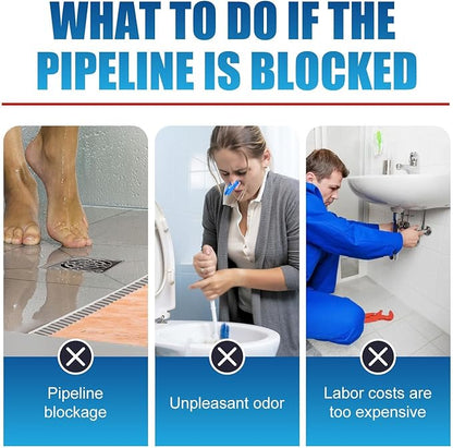 Wmool Pipeline Dredging Agent, Powerful Pipe Dredging Agent, Drain Clog Remover, Unclog Toilet Clog and Kitchen Sink Pipe Unblocker Powder, Quick Cleaning Drain Toilet Cleaner Tool