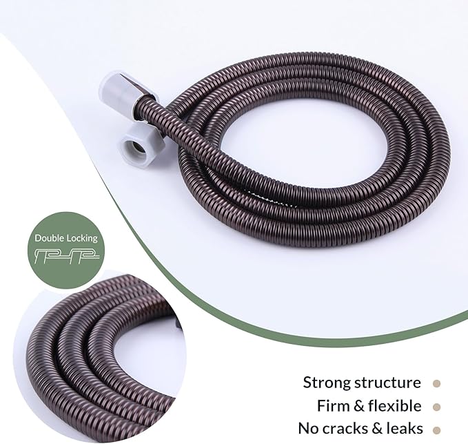 Flexible Shower Hose 59 Inches, APLusee 304 Stainless Steel Shower Tube With Swivel Brass Connector, Extension Replacement Part For Handheld Sprayer And Bidet, Oil Rubbed Bronze
