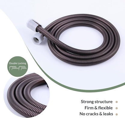 Flexible Shower Hose 59 Inches, APLusee 304 Stainless Steel Shower Tube With Swivel Brass Connector, Extension Replacement Part For Handheld Sprayer And Bidet, Oil Rubbed Bronze