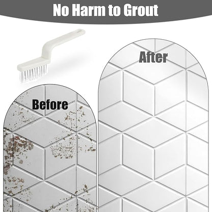 4pcs Grout Cleaner Brushes, V Shape Stiff Bristle Crevice Cleaning Brush Shower Scrub Tool for Tile Floors, Tracks, Door Slot, Bathroom, Kitchen, Windows (White)