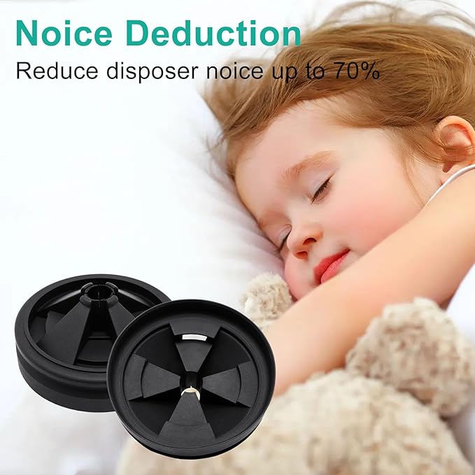 2 Packs 3 3/8" Garbage Disposal Splash Guard, Quiet Garbage Guard Disposal Drain Cover Garbage Disposal Rubber Drain Insert Collar Drain Plugs Sink Splash Guard QCB-AM Replacement (Style A)