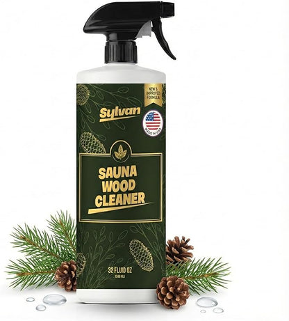 Sauna Wood Cleaner 32 oz | Made in the USA | Sauna Spray removes Stains, Sweat & Odors | Fast-Drying & Streak-Free Formula | Natural Wood Cleaner | Long Lasting