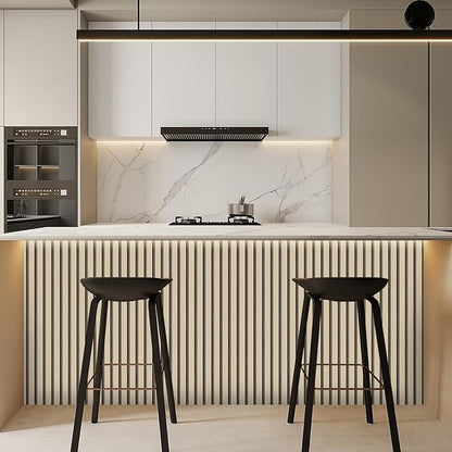 Arthome Wood Slat Wallpaper 17''x120'' Peel and Stick self Adhesive Wood Wallpaper PVC Vinyl Decorative Removable Wallpaper Waterproof Faux Wood Grating Stripe Contact Paper for Living Room (Oak)
