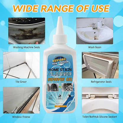 Mold Stain Remover Gel,Washing Machine Cleaner Front Load Washer Gasket Mold Remover Home Stain Cleaner Cleaning Gel for Grout Caulk, Bathroom, Shower, Bathtub, Refrigerator Cleaning Solution 5 Fl Oz