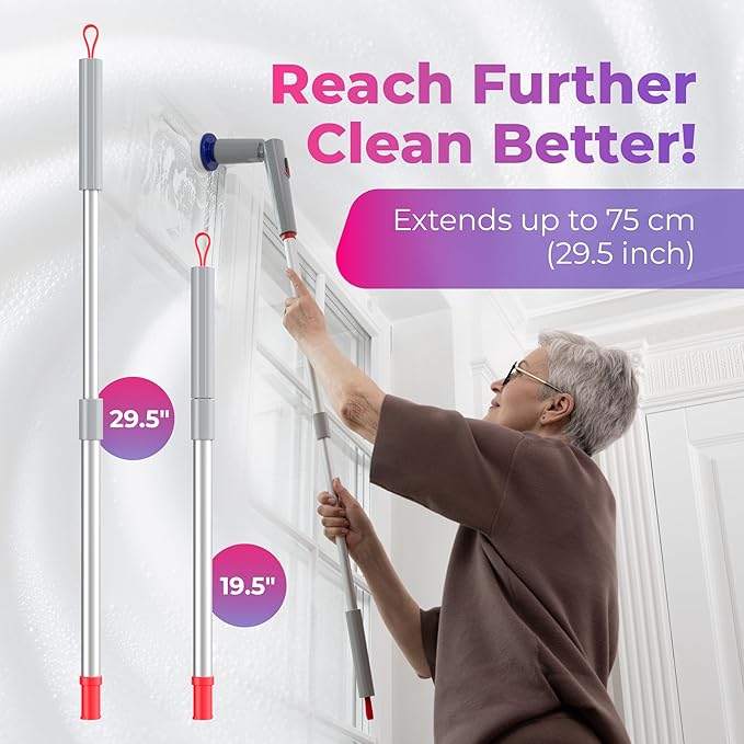 Synoshi PRO Electric Spin Scrubber Extension Handle, Electric Bathroom Scrubber for Cleaning Extension Handle. Extends up to 29.5 Inch (75 cm)