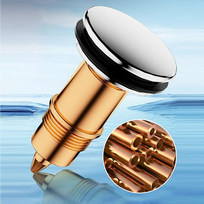 Push Button Sink Drain Stoppers With Odor Prevention And Hair Catcher Steel Bathroom Basin Filter For Not Clogging Not Odor Popup Drain Stoppers
