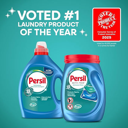 Persil Activewear Clean,Liquid Laundry Detergent,High Efficiency (HE),Deep Stain Removal,Ultra Concentrated,82.5 fl oz,82 Loads,(Pack of 2)