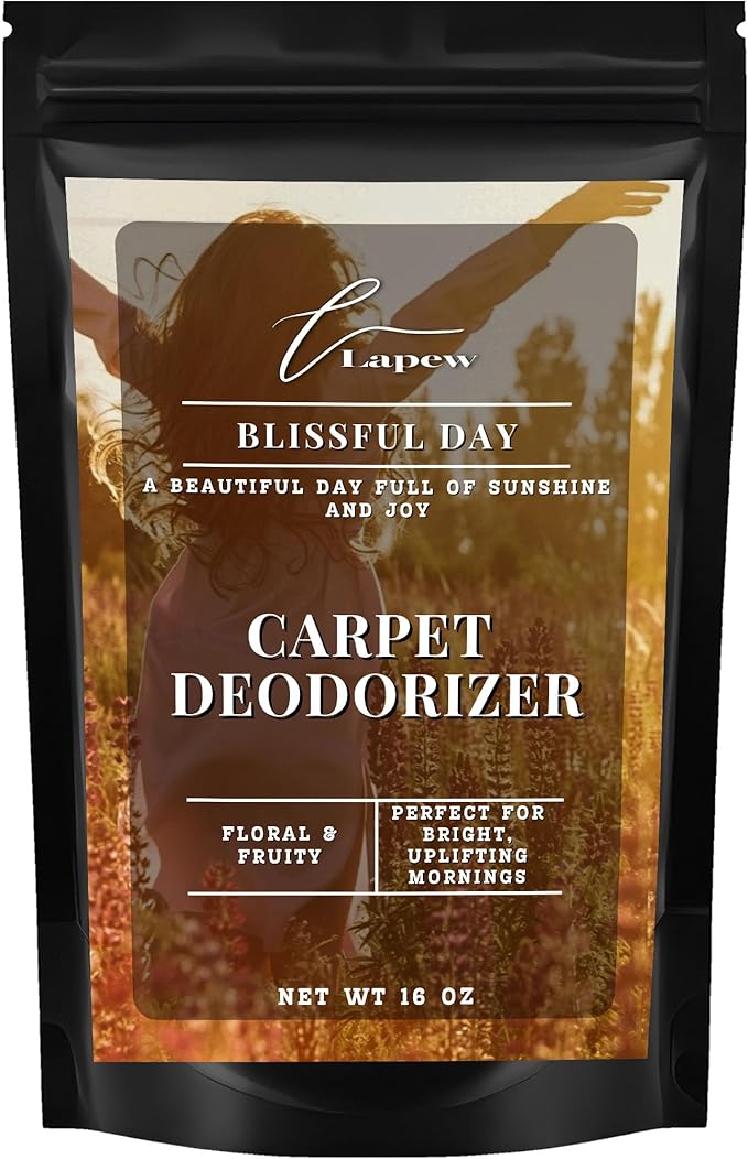 Lapew Blissful Day Carpet Deodorizer Powder - Pet Safe Freshener for Vacuuming | Scented Odor Eliminator for Home | 16 oz
