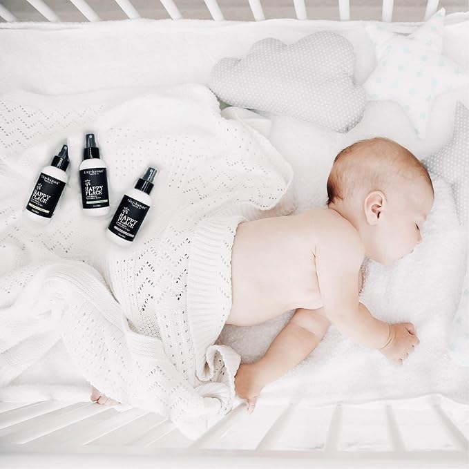 Happy Place Linen Spray, Dreamy Lavender, 4oz, Instantly Freshens and Renews Fabric, Carseats, Strollers and more