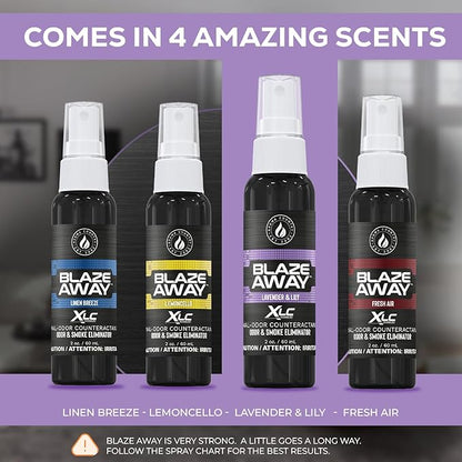 Blaze Away Commercial Air Freshener & Odor Eliminator for Strong Odor - Industrial-Grade Room Spray & Room Deodorizer for Home, Car, Smoke & Pet Odors - Long-Lasting Odor Absorber, Room Fresheners